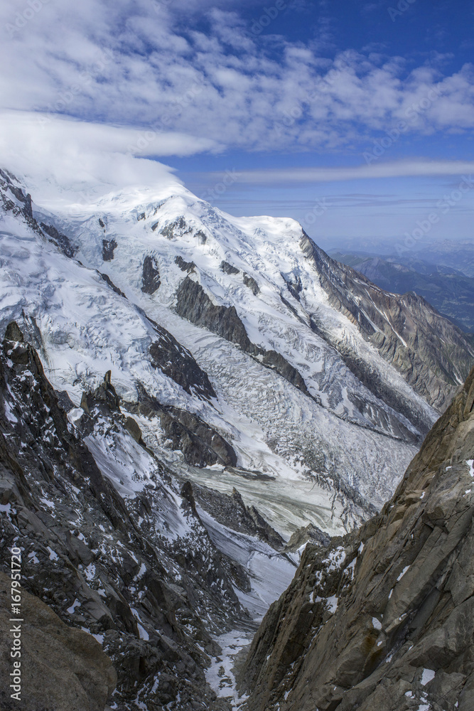 View on rocks under Aiguille du Midi