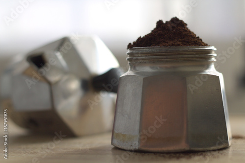 Moka and minced coffee