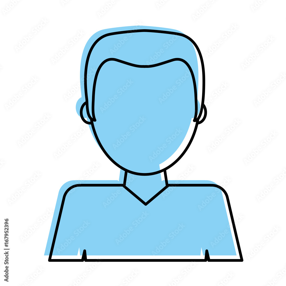 man avatar icon image vector illustration design  blue color