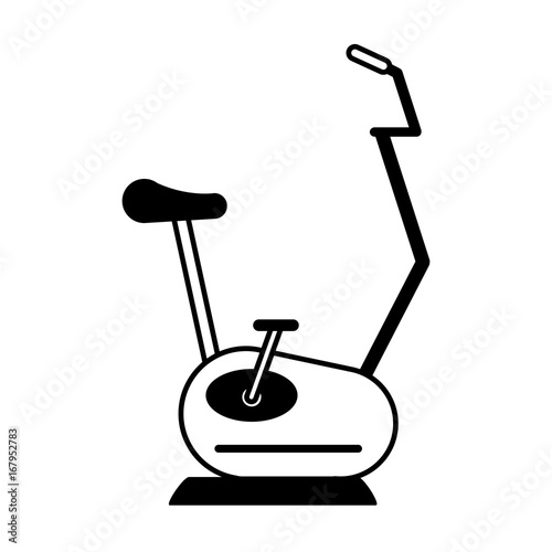 spinning or stationary bike fitness icon image vector illustration design  black and white