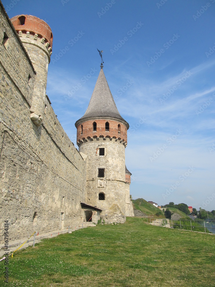 Medieval tower in Kamianets-Podilskyi, Ukraine