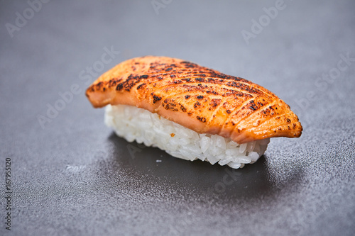 Quadro em tela sushi on the black background