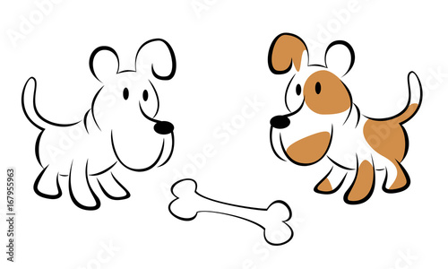 two dog vector