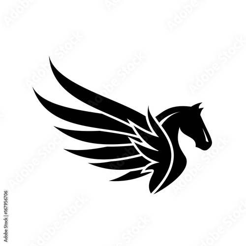 pegasus, logo, design, vector