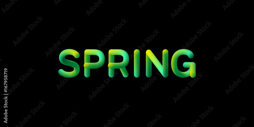 3d gradient Spring season sign