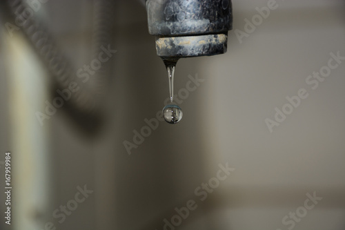 water drop from the tap