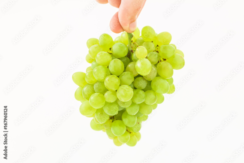Green grapes isolated on white background. Green grapes isolated on white background.