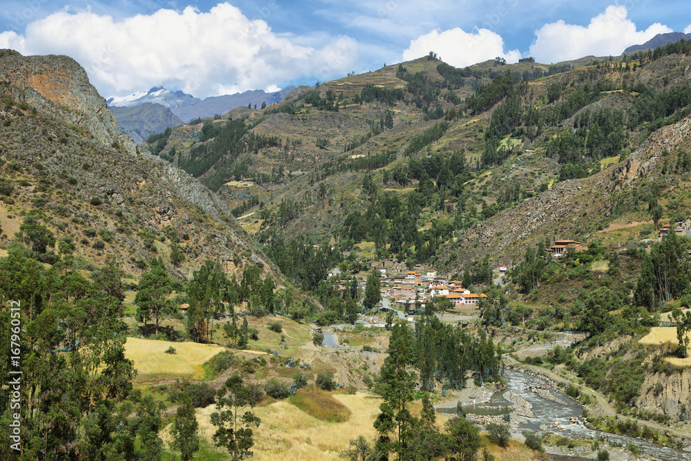 San Luis village and surrounding landscape, Peru