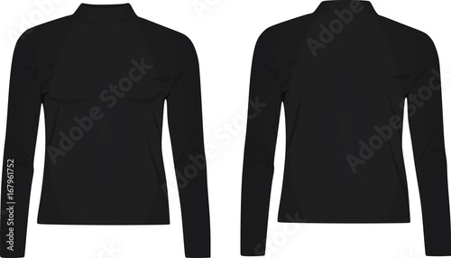 Ladies high neck long sleeve top. vector illustration