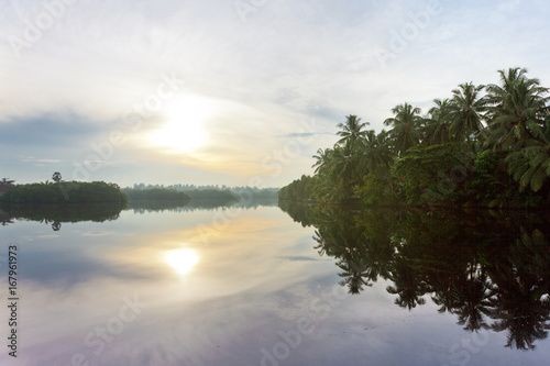 Glassy surface; Lake Marawila, Sri Lanka