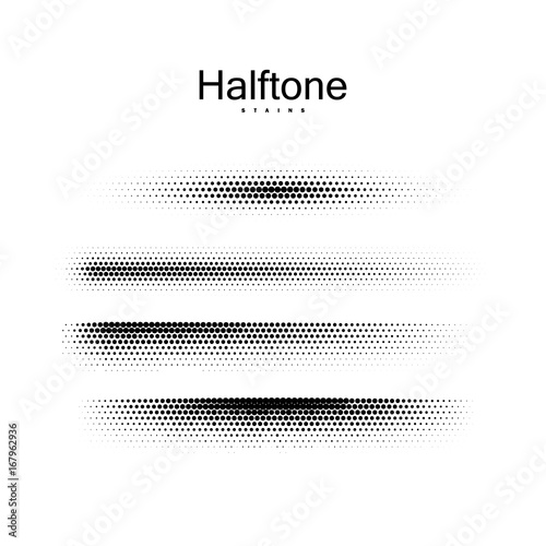Halfton brush strokes collection.
