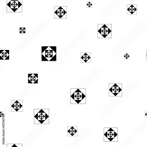 Square black chaotic seamless pattern