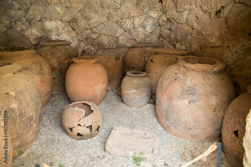pots in nekromanteion in Preveza Greece photo