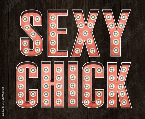 Retro Leuchtreklame Sexy Chick