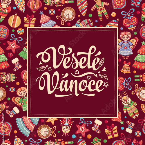 Czech language. Vesele Vanoce. Christmas message. 
