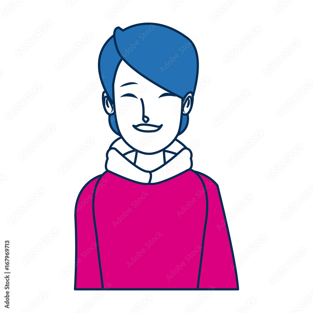 portrait young woman wearing clothes warm winter vector illustration portrait young woman wearing clothes warm winter vector illustration