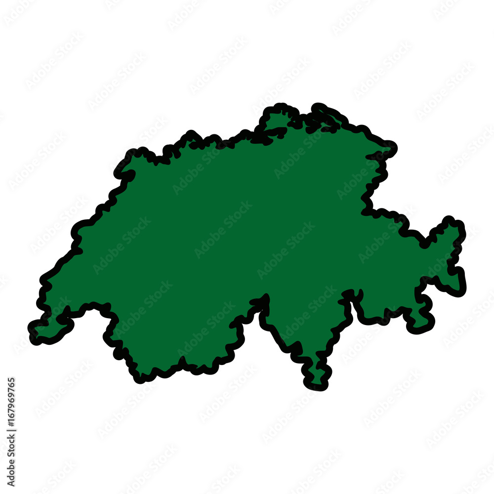 switzerland map geography nation country europe vector illustration
