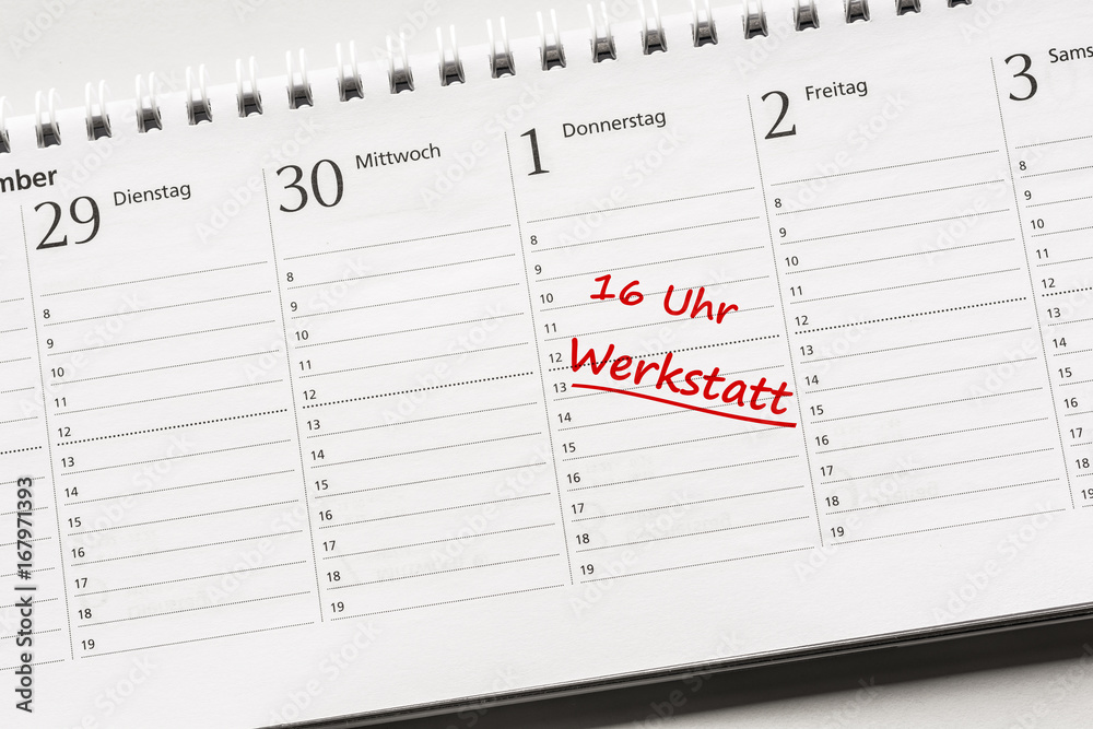 Termin in der Werkstatt im Kalender eintragen Termin in der Werkstatt im Kalender eintragen
