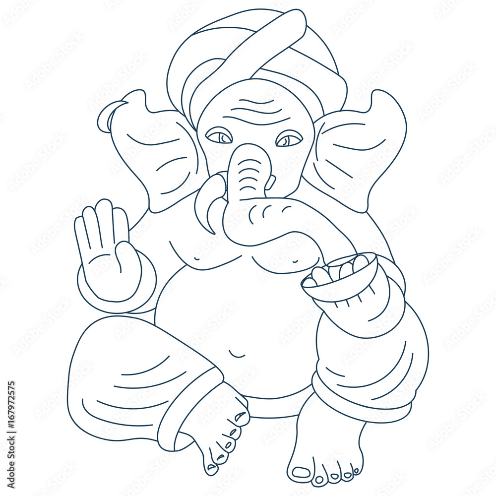 Free: Ganesh Line Vector - nohat.cc