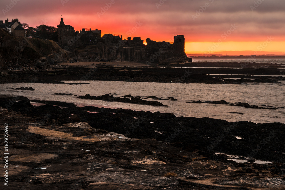 Silhouetted St Andrews Castle