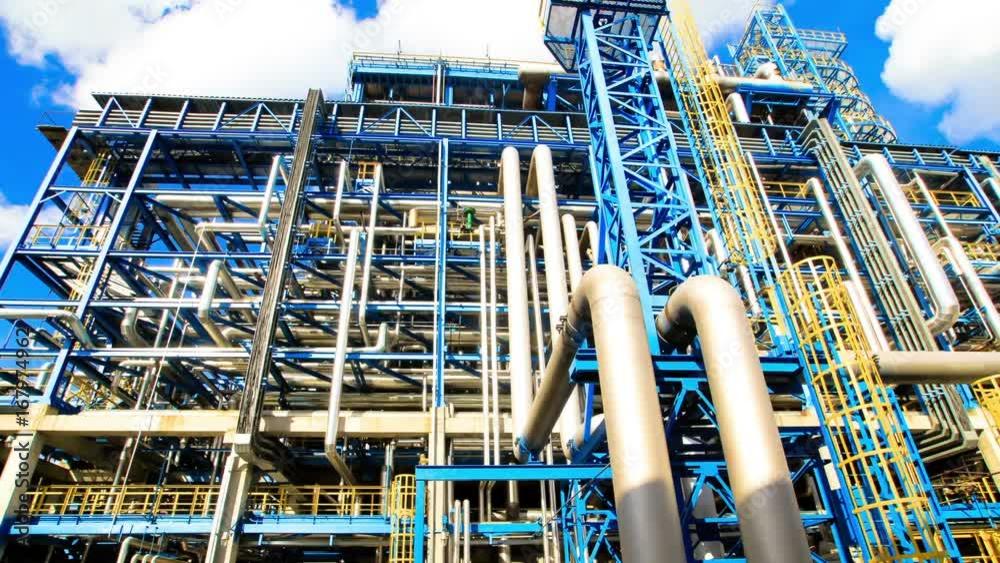 Oil Refinery Time Lapse. Montage