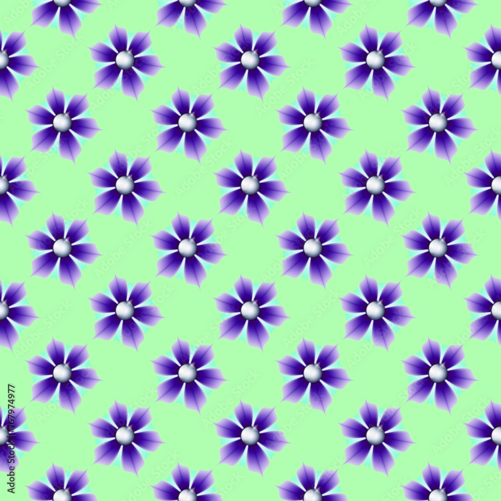 Seamless regular pattern with floral design.