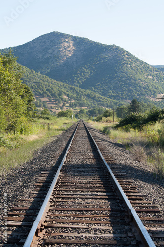Railroad tracks in mountains