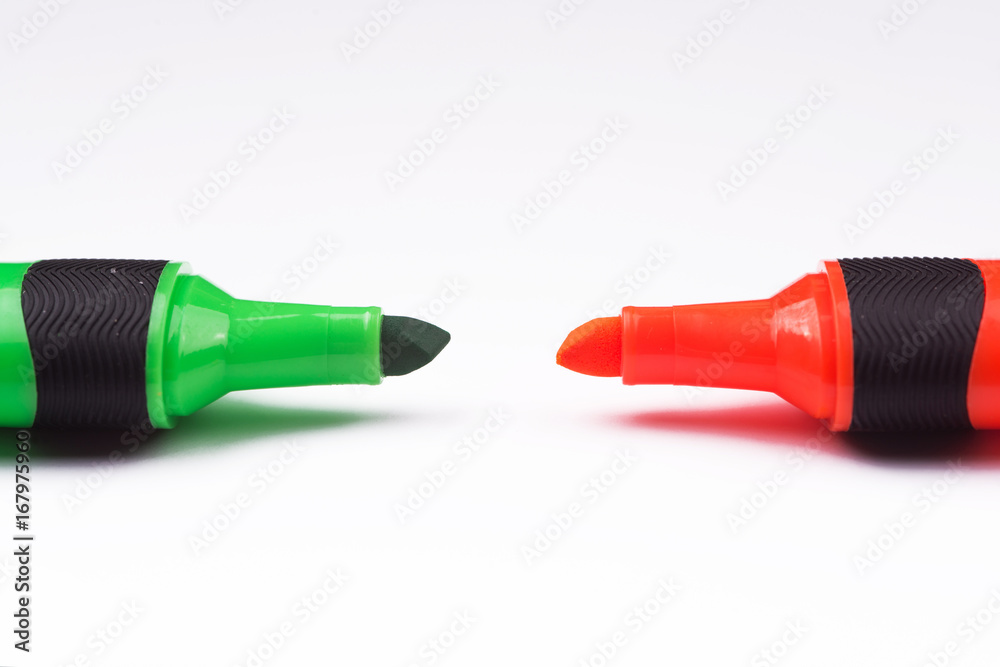 markers on white background
