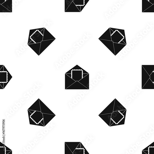 Envelope with card pattern seamless black