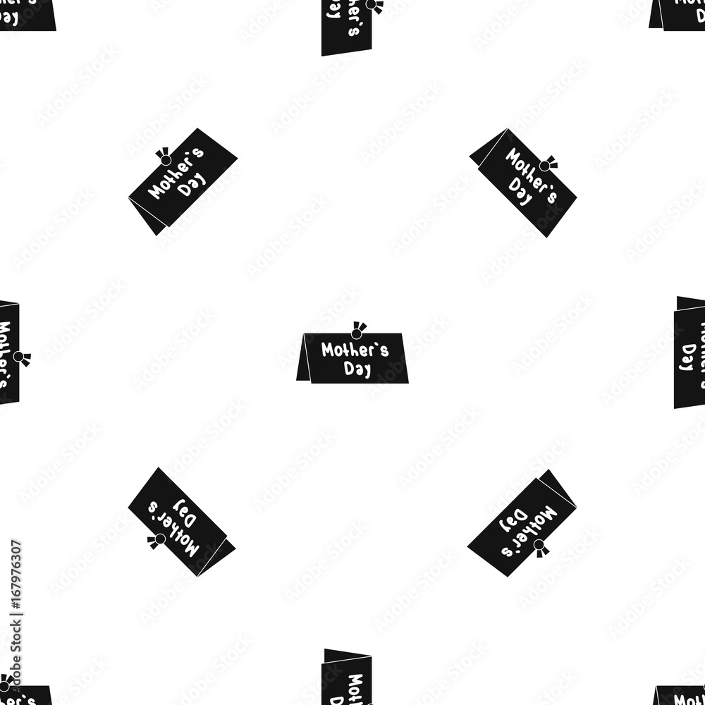 Obraz premium Mother Day postcard pattern seamless black