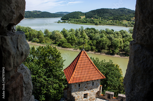 Zamek obronny Tropsztyn, widok, krajobraz photo