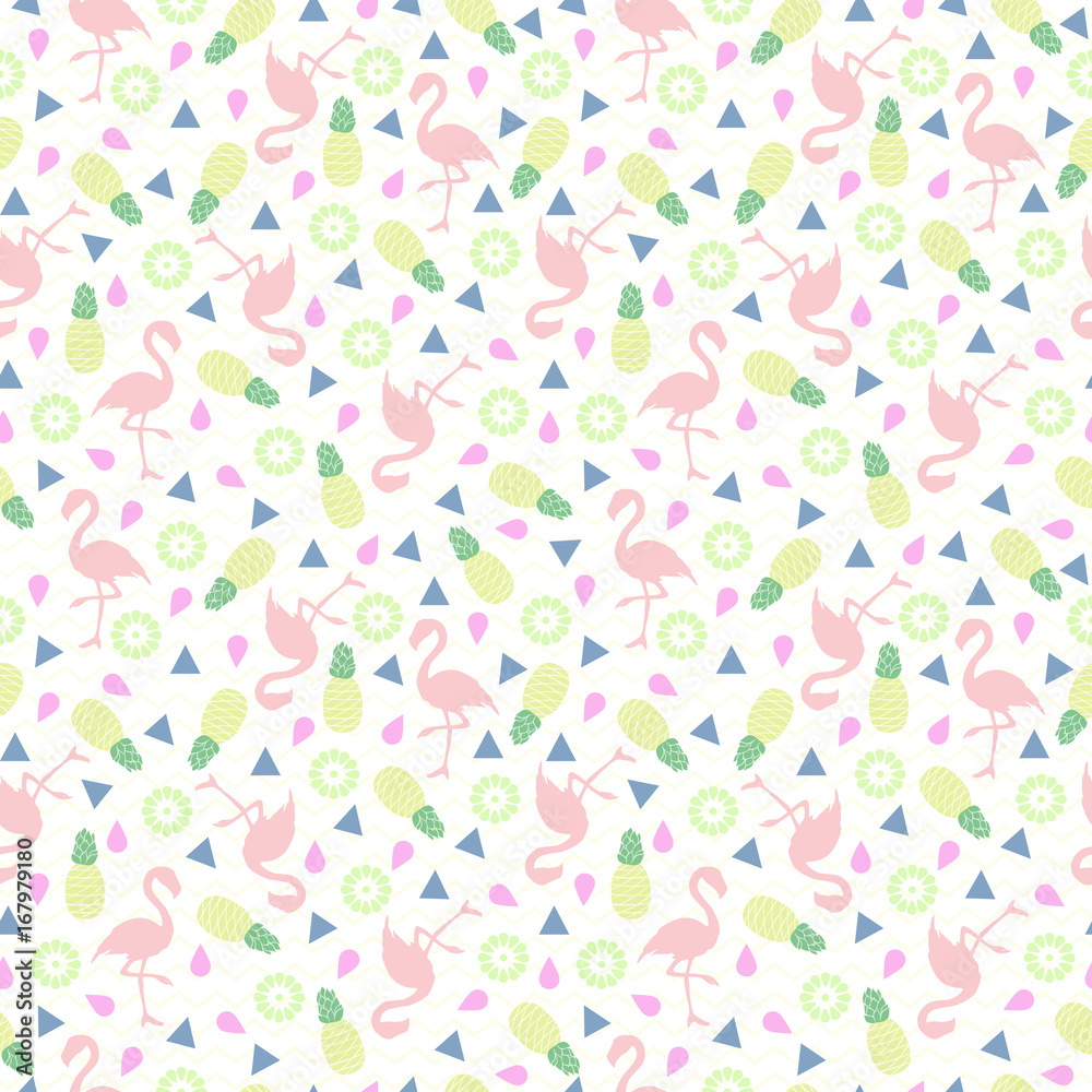 Flamingo seamless pattern. Background with tropical flamingos. Flamingo seamless pattern. Background with tropical flamingos.