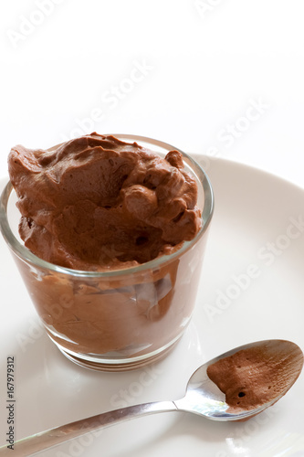 Homemade  chocolate mousse, delicious creamy dessert