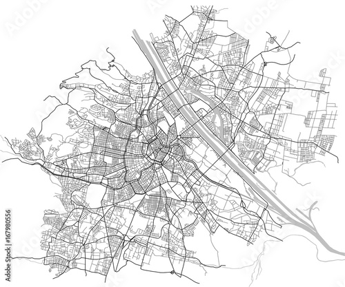 Fototapeta vector map of the city of Vienna, Austria
