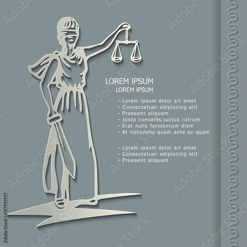 Femida - lady justice, graphic vector illustration