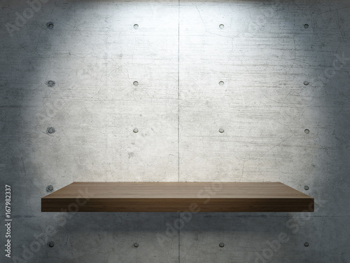 Fototapeta Naklejka Na Ścianę i Meble -  wooden stand under spot light 3d rendering