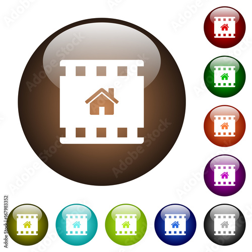 Home movie color glass buttons