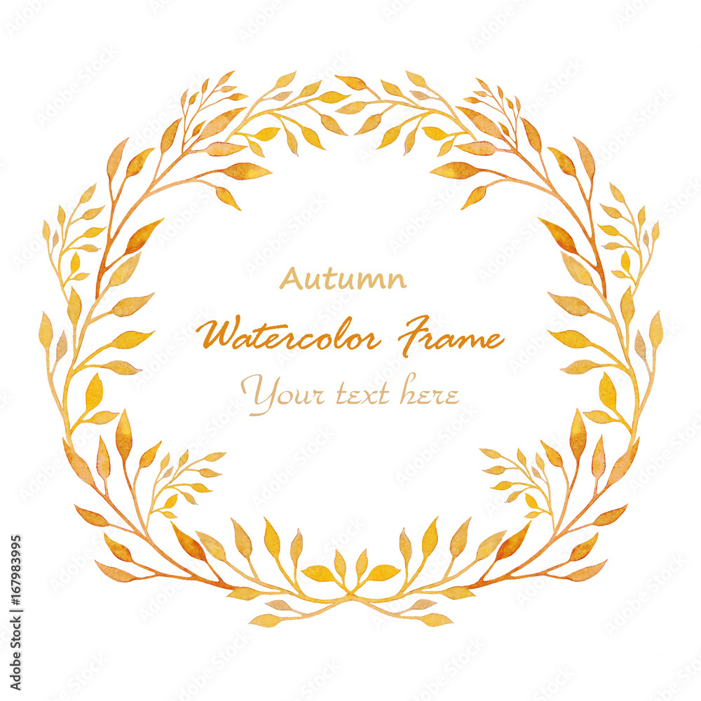 Watercolor autumn wreath