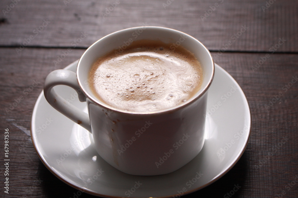 Cup of coffee made from fresh roasted coffee beans Cup of coffee made from fresh roasted coffee beans