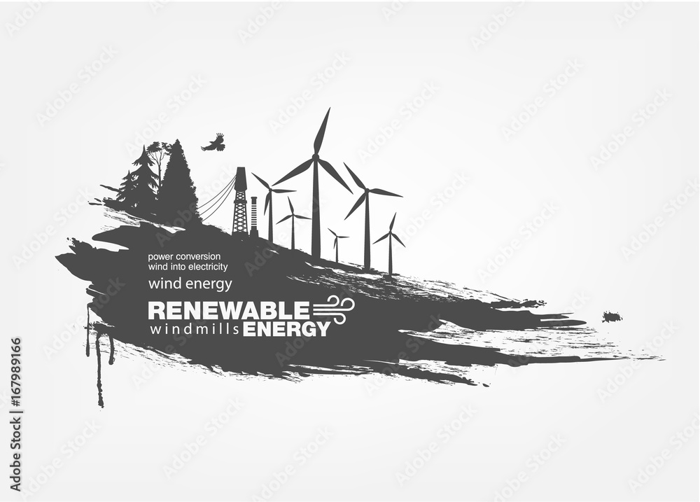 grunge wind turbine Renewable energy