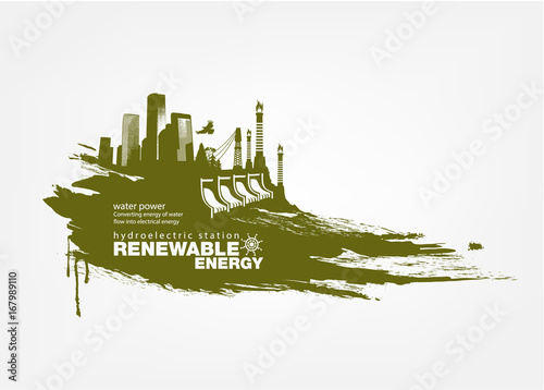 grunge Hydroelectric station Renewable energy
