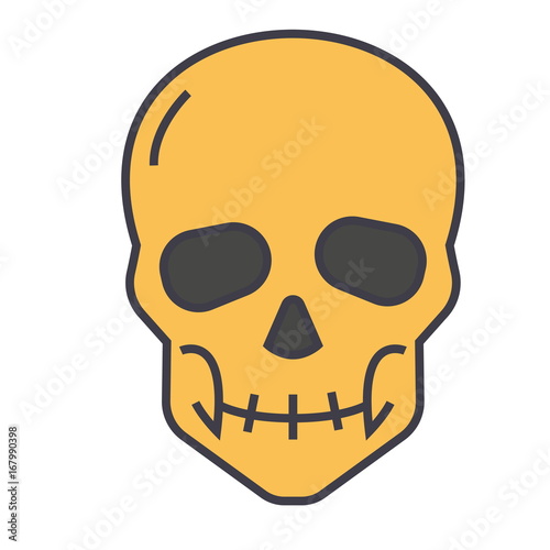 Skull concept. Line vector icon. Editable stroke. Flat linear illustration isolated on white background