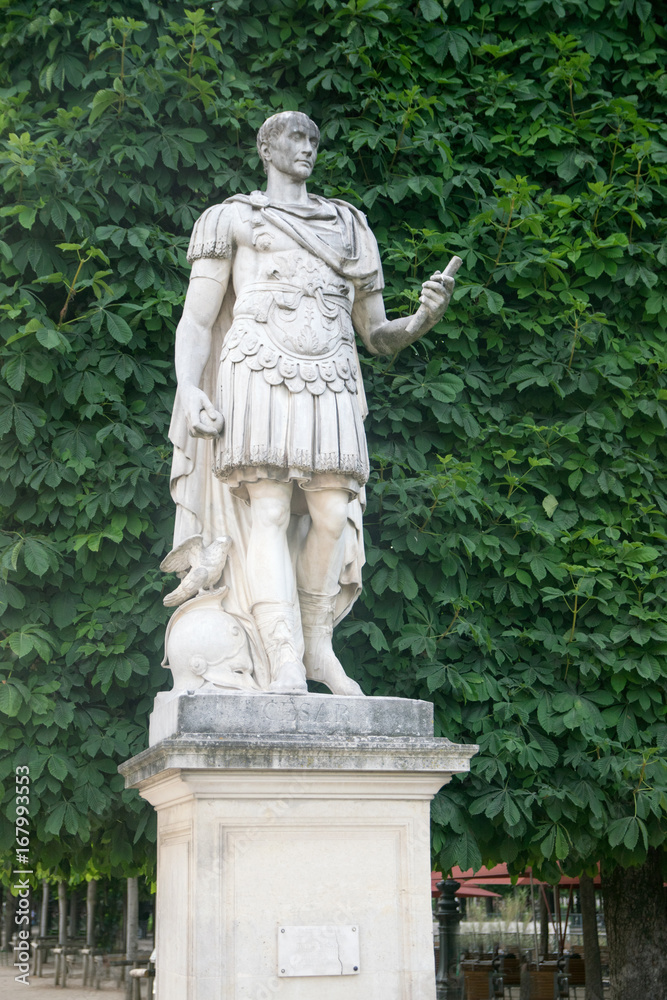  Statue of Gaius Julius Caesar, Roman Emperor, in the Jardin des Tuileries, Paris, France