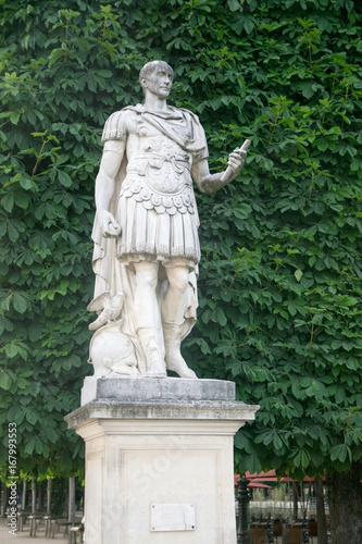  Statue of Gaius Julius Caesar, Roman Emperor, in the Jardin des Tuileries, Paris, France