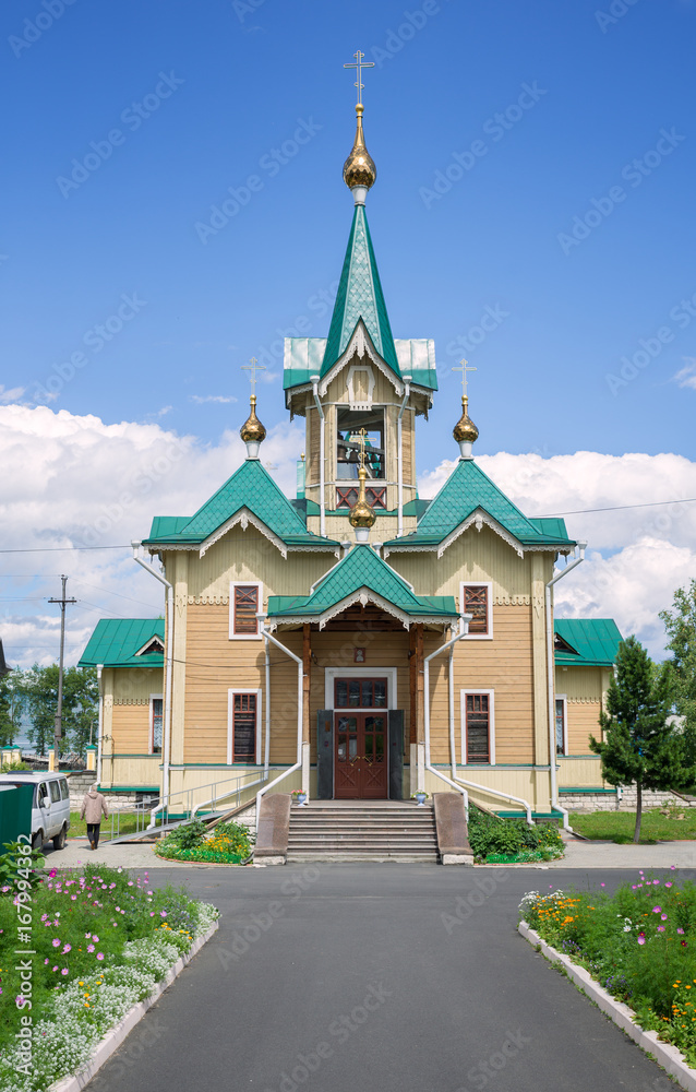 Wooden Orthodox Church in the town of Slyudyanka near Lake Baikal