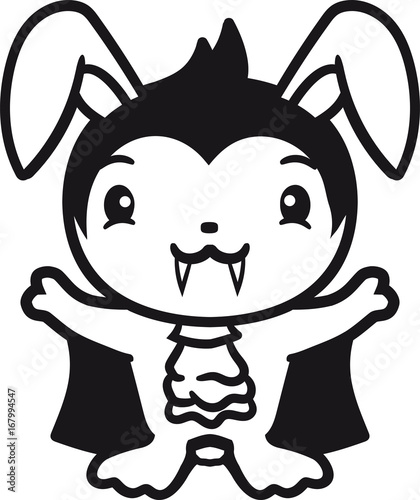 vampir drakula böse blutsauger fledermaus horror kostüm halloween kaninchen hase klein süß niedlich glücklich