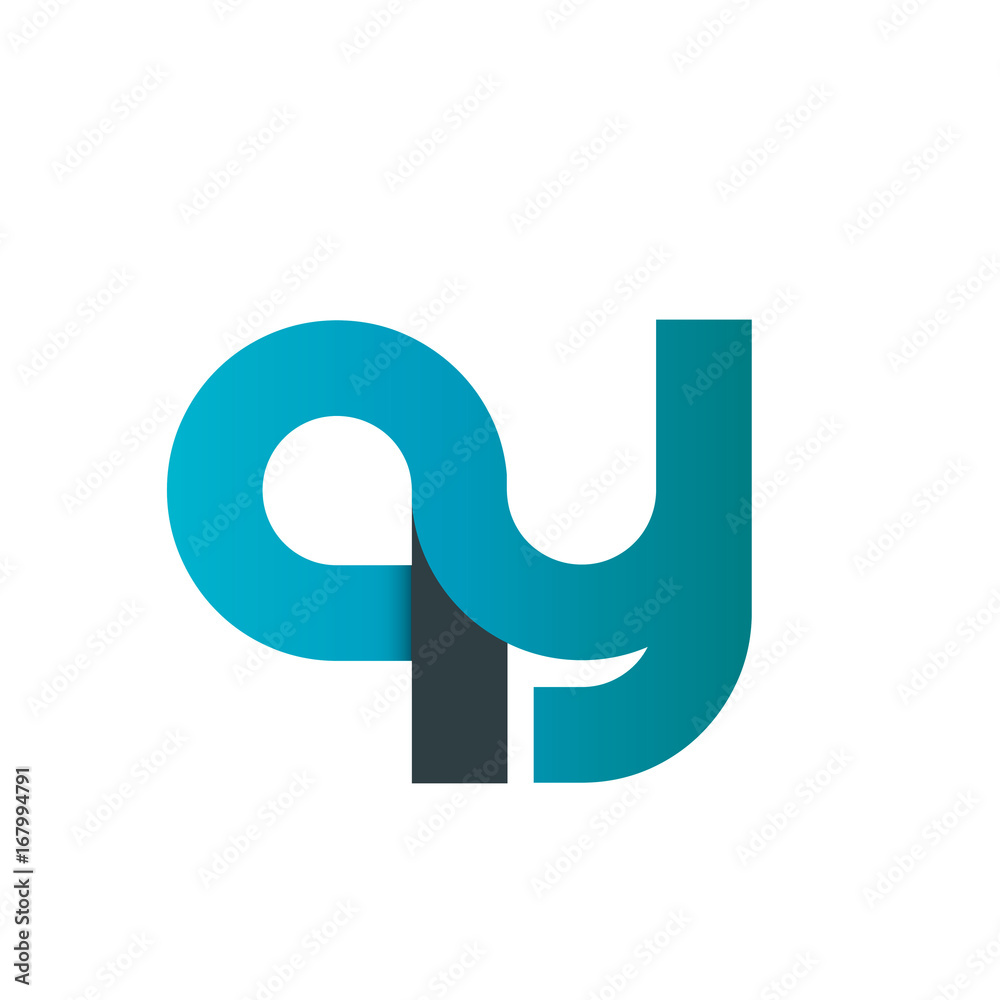 Initial Letter QY Rounded Design Logo Initial Letter QY Rounded Design Logo