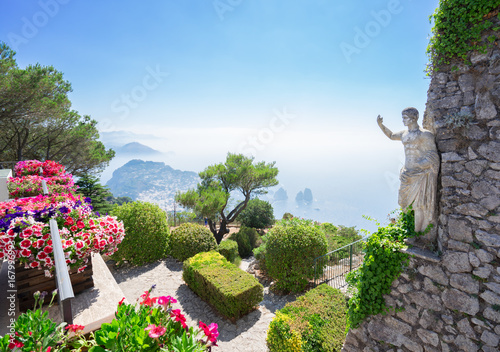 View from mount Solaro of Capri island, Italy