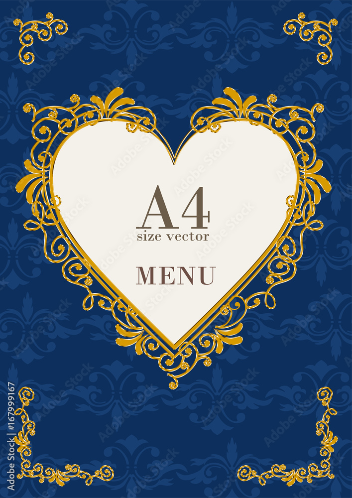 ハート型のバロック調の飾り罫のフォーマット オーナメント フレーム 背景 サイズ比率 Baroque Frame Stock Vector Adobe Stock