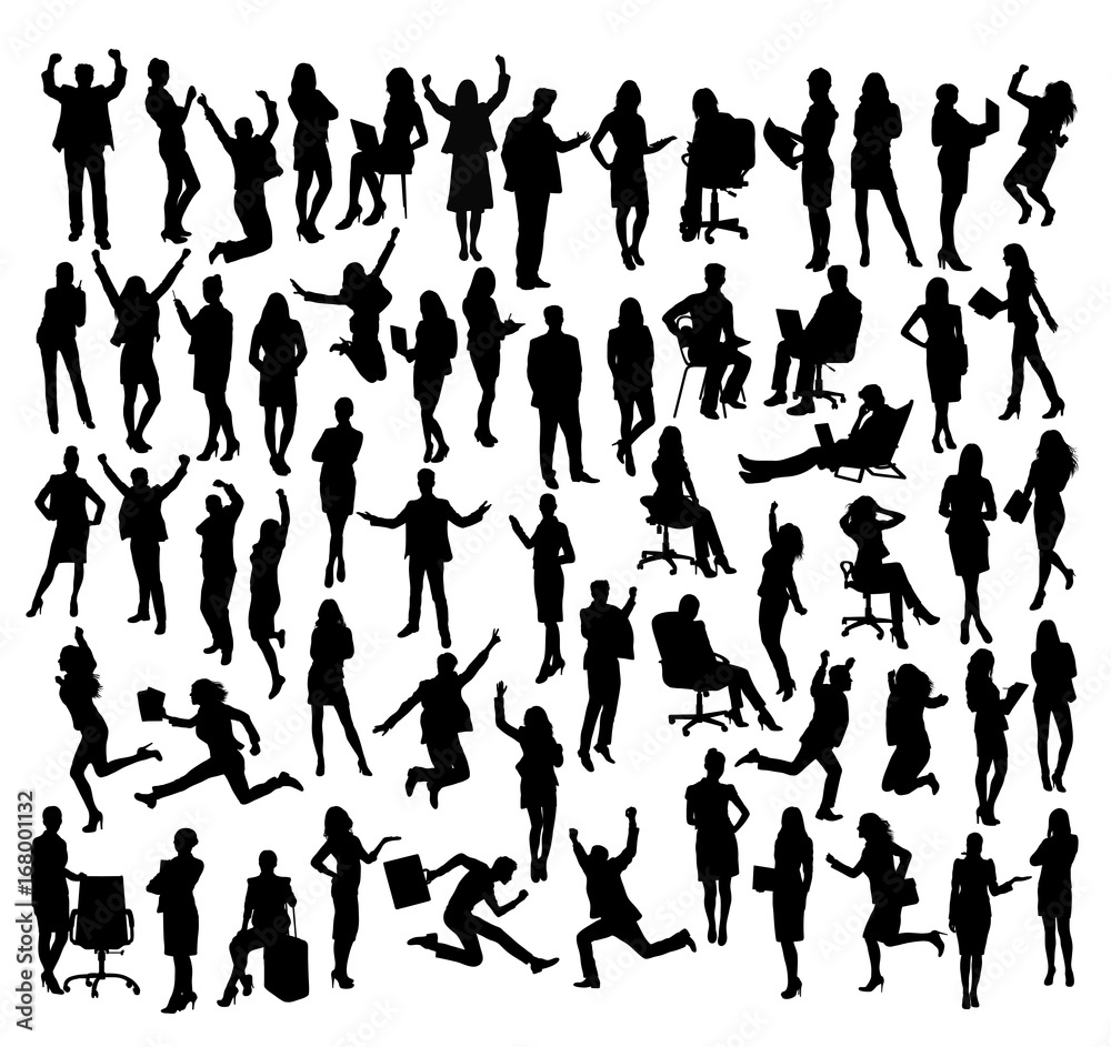 Business Activity Silhouettes, art vector design